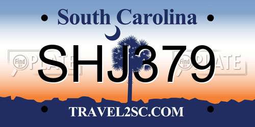 SHJ379 South Carolina License Plate