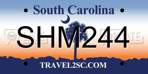 SHM244 South Carolina License Plate
