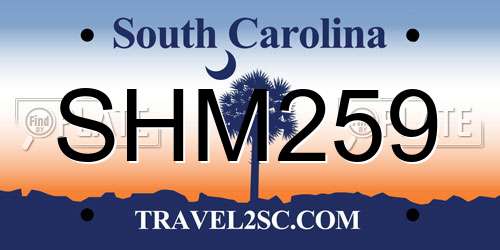 SHM259 South Carolina License Plate