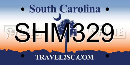SHM329 South Carolina License Plate