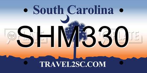 SHM330 South Carolina License Plate