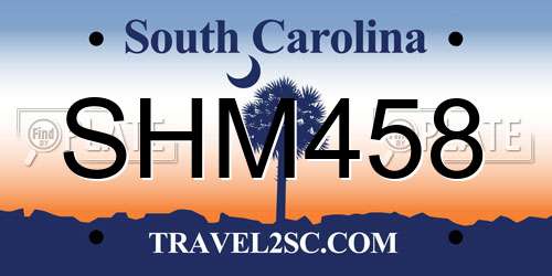 SHM458 South Carolina License Plate
