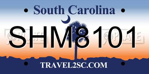 SHM8101 South Carolina License Plate