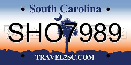 SHO7989 South Carolina License Plate