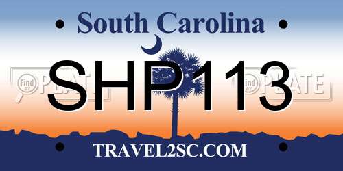 SHP113 South Carolina License Plate