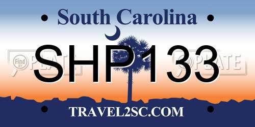 SHP133 South Carolina License Plate