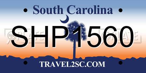 SHP1560 South Carolina License Plate