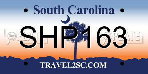SHP163 South Carolina License Plate