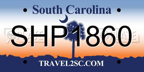 SHP1860 South Carolina License Plate