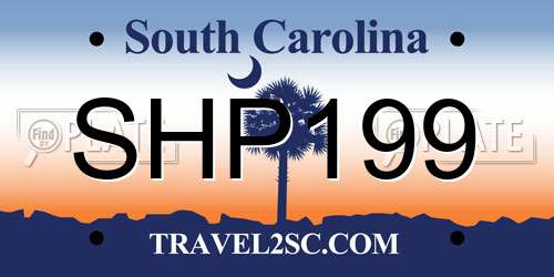 SHP199 South Carolina License Plate