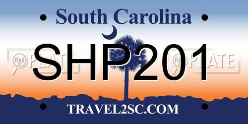SHP201 South Carolina License Plate