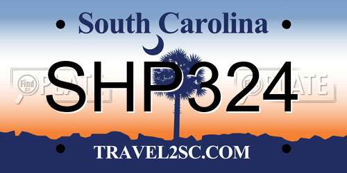 SHP324 South Carolina License Plate