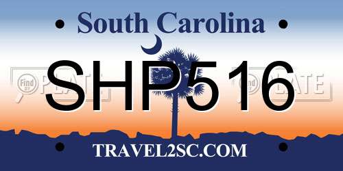 SHP516 South Carolina License Plate