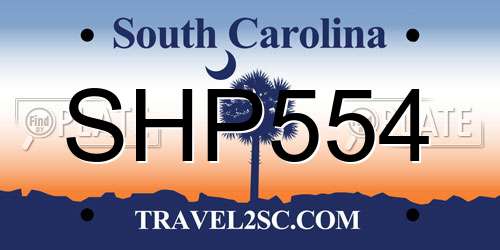 SHP554 South Carolina License Plate