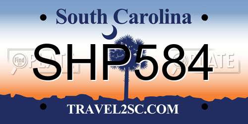 SHP584 South Carolina License Plate
