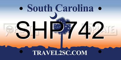 SHP742 South Carolina License Plate