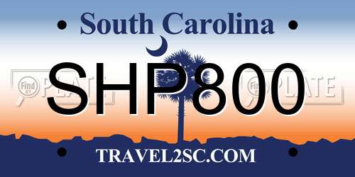 SHP800 South Carolina License Plate