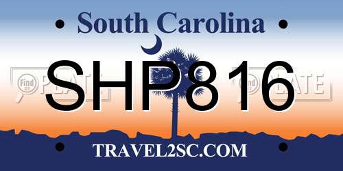 SHP816 South Carolina License Plate