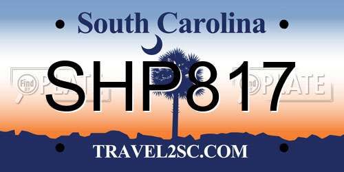 SHP817 South Carolina License Plate