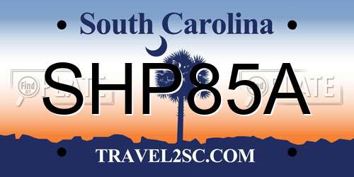 SHP85A South Carolina License Plate