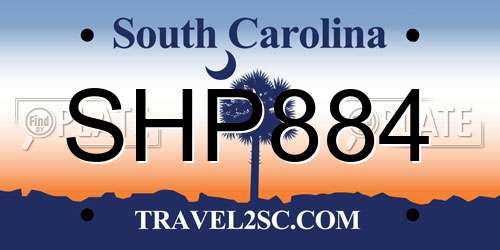 SHP884 South Carolina License Plate