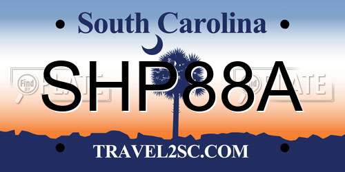 SHP88A South Carolina License Plate