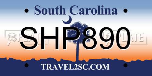 SHP890 South Carolina License Plate