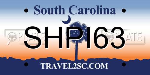 SHPI63 South Carolina License Plate