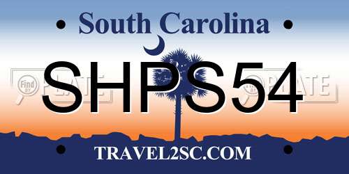 SHPS54 South Carolina License Plate