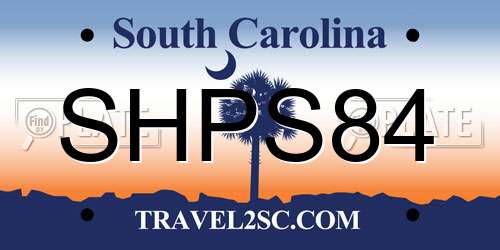 SHPS84 South Carolina License Plate