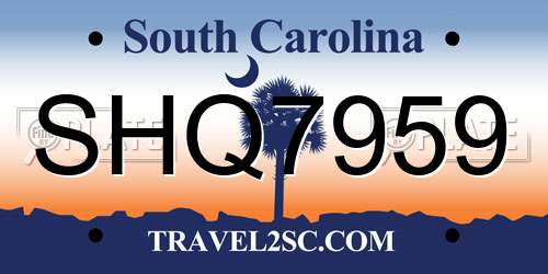 SHQ7959 South Carolina License Plate