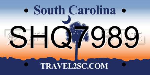 SHQ7989 South Carolina License Plate