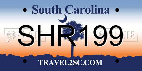 SHR199 South Carolina License Plate