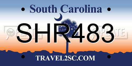 SHR483 South Carolina License Plate