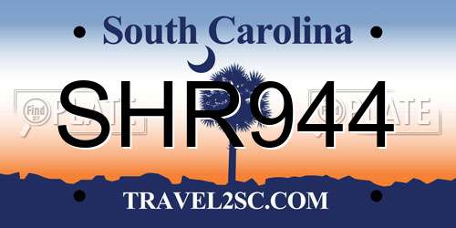 SHR944 South Carolina License Plate