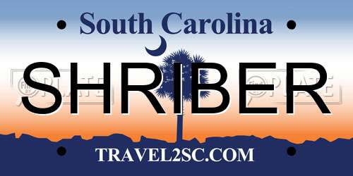 SHRIBER South Carolina License Plate