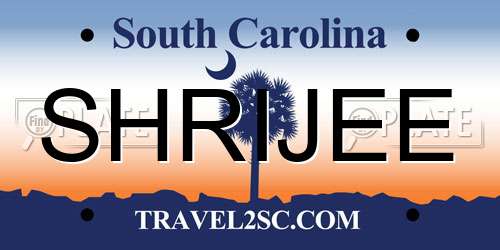 SHRIJEE South Carolina License Plate