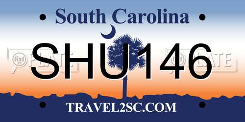 SHU146 South Carolina License Plate