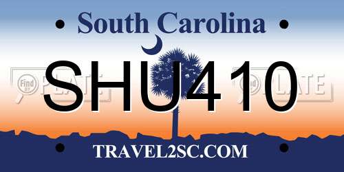 SHU410 South Carolina License Plate