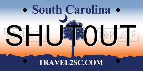 SHUT0UT South Carolina License Plate