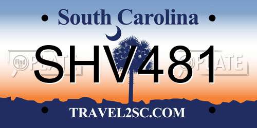 SHV481 South Carolina License Plate