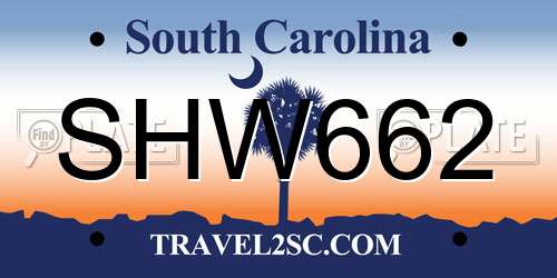 SHW662 South Carolina License Plate