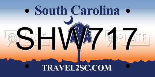 SHW717 South Carolina License Plate