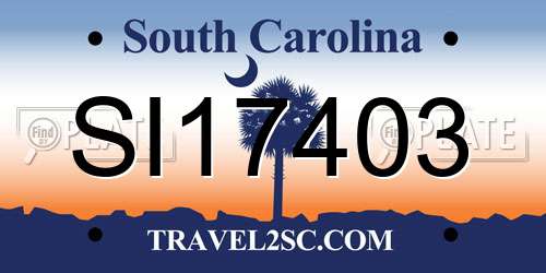 SI17403 South Carolina License Plate