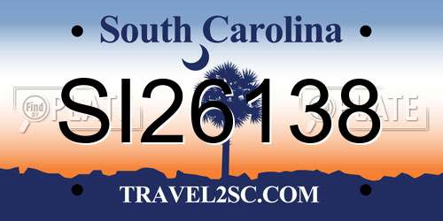 SI26138 South Carolina License Plate