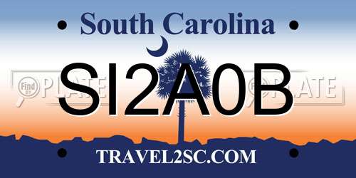 SI2A0B South Carolina License Plate