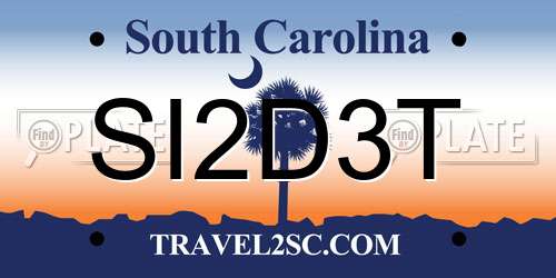 SI2D3T South Carolina License Plate