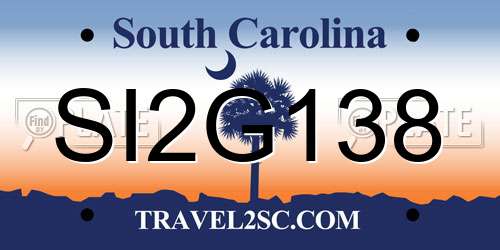 SI2G138 South Carolina License Plate