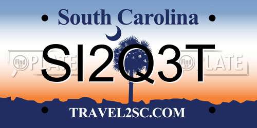 SI2Q3T South Carolina License Plate