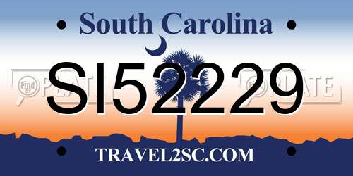 SI52229 South Carolina License Plate